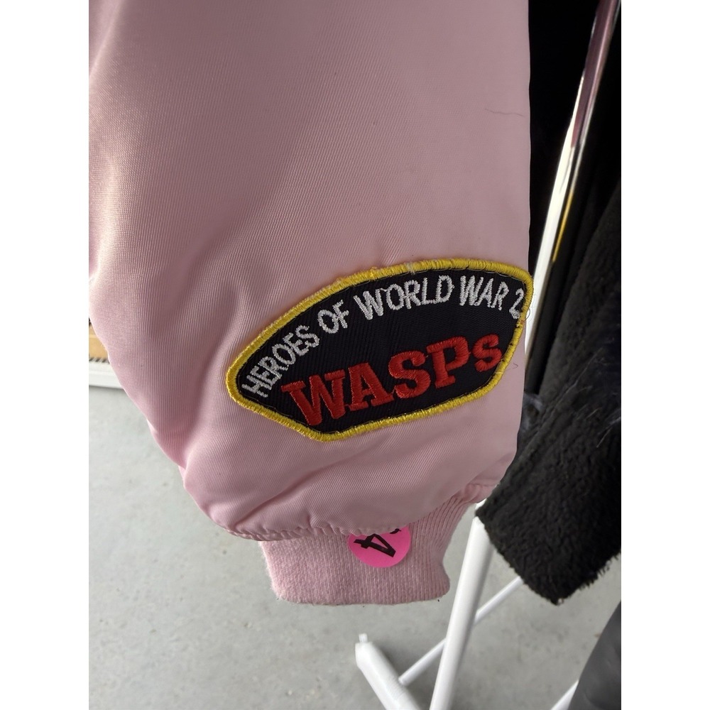 Up And Away USAF MA-1 Flight Jacket Girls 3T Pink Bomber Top Gun Pilot Patches - Picture 9 of 10